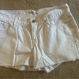 Old Navy White Jean Shorts Distressed Frayed Hem
